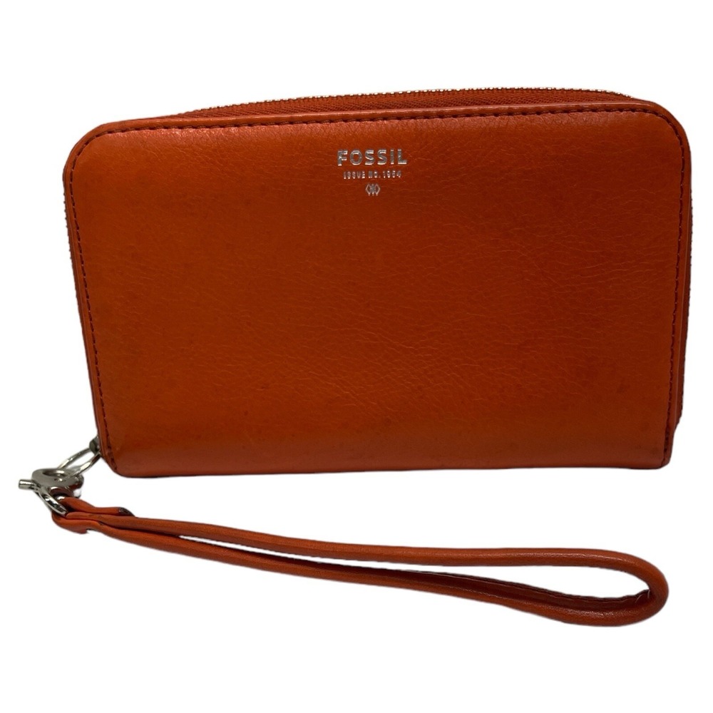 Fossil Women's Bi-fold Orange Multiple Pockets W/hand Strap